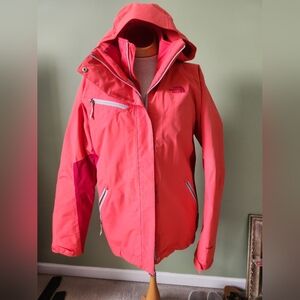 NORTH FACE CINNABAR TRICLIMATE 3 in 1 Jacket Coral Pink. In Great Condition